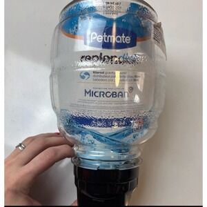 Petmate Replendish Gravity‎ Waterer Replacement Jug With Microban 1/2 Gallon